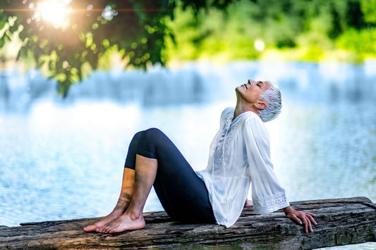 Woman enjoying peace and tranquility for longevity