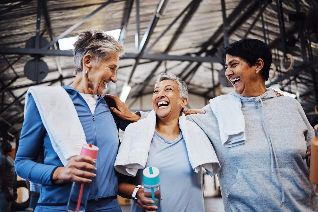 Group of Senior women working out together for holistic wellness