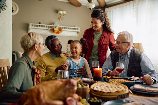 Happy family celebrating thanksgiving