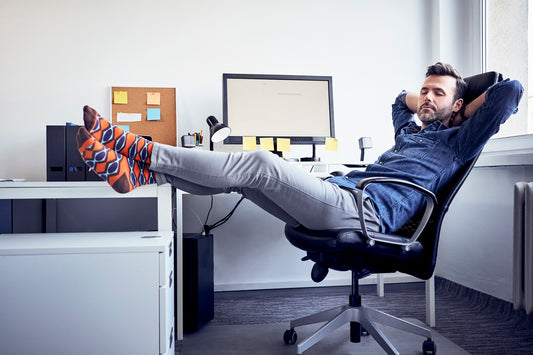 Active adult taking nap at desk